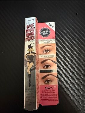 Benefit Goof Proof Brow Pencil Mini — 5 Warm Black-Brown 0.17g NIB!!